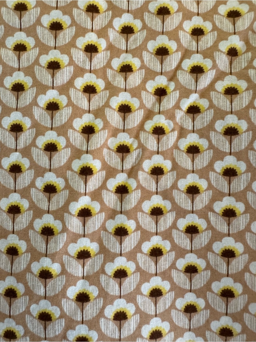 Orla Kiely UniQlo  Beige and White Floral Button-Down Cotton Poplin Shirt - Picture 3 of 4